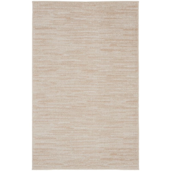 Essentials 3 ft. x 5 ft. Ivory Beige Solid Indoor/Outdoor Area Rug