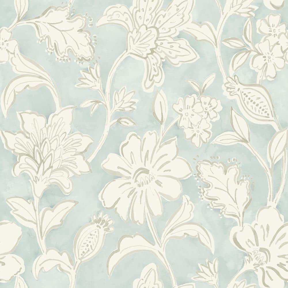 Plumeria Blue Floral Trail Matte Paper Pre-Pasted Wallpaper price history on PriceWatchPro