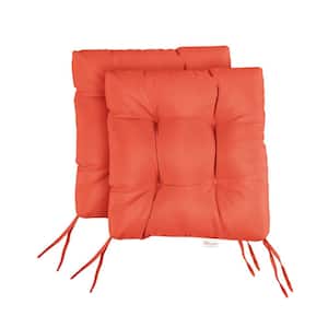 Sunbrella Canvas Melon Tufted Chair Cushion Square Back 16 x 16 x 3 (Set of 2)
