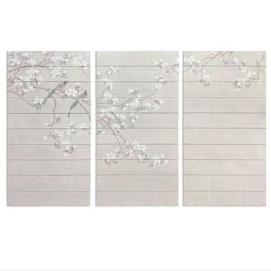 "Birds and Blossoms Triptych" by Gallery 57 Unframed Giclee Nature Art Print 30 in. x 48 in.