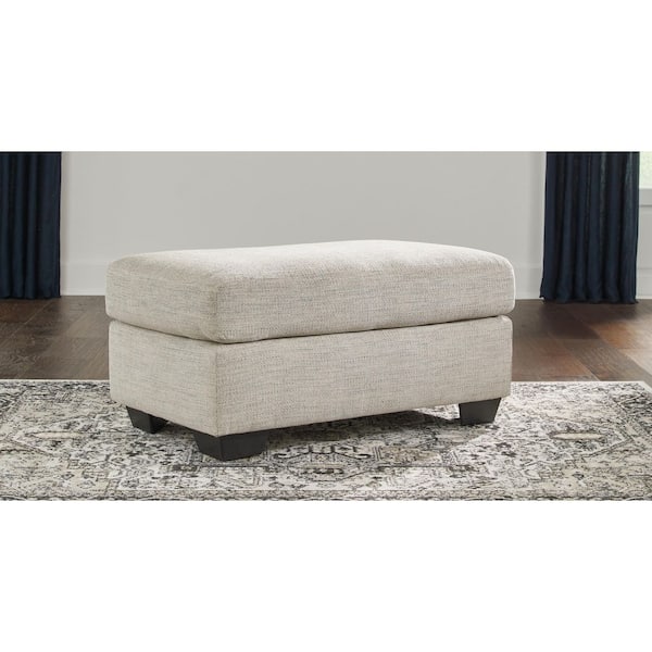 Signature DESIGN BY ASHLEY Vayda Gray Polyester Rectangle Cocktail Medium Ottoman