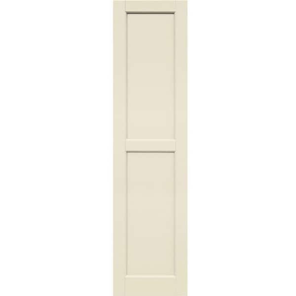 Winworks Wood Composite 15 in. x 60 in. Contemporary Flat Panel Shutters Pair #651 Primed/Paintable