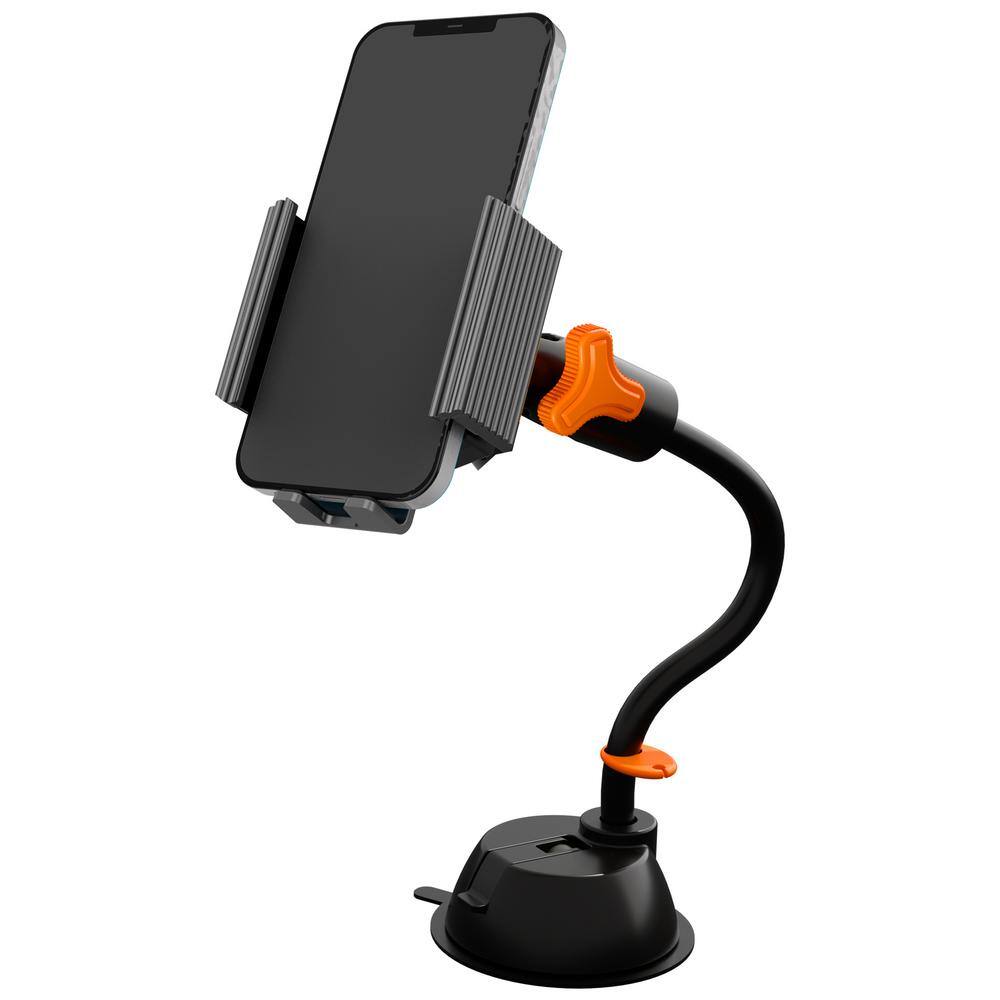 Black Adjustable Smartphone Mount with Gooseneck Suction Cup