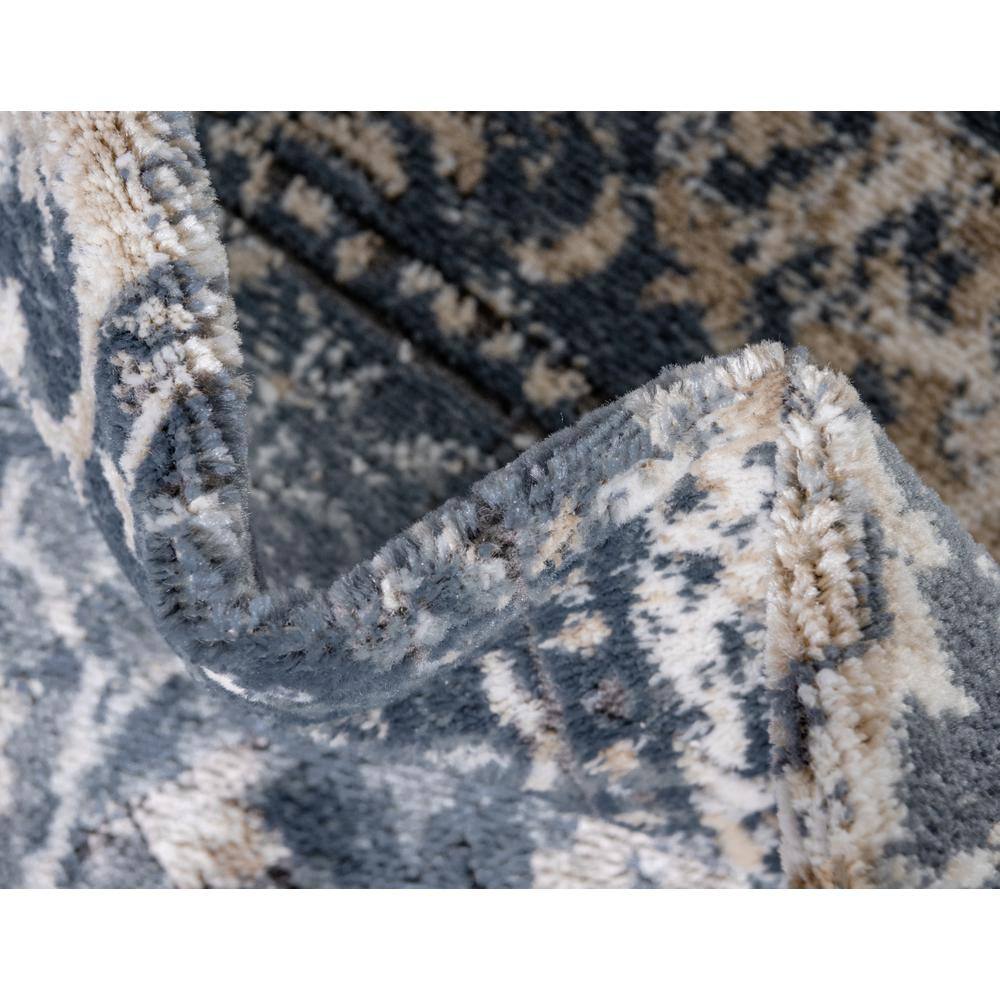 Modern Blue Square Indoor Easy-Care Stain-Resistant Rug