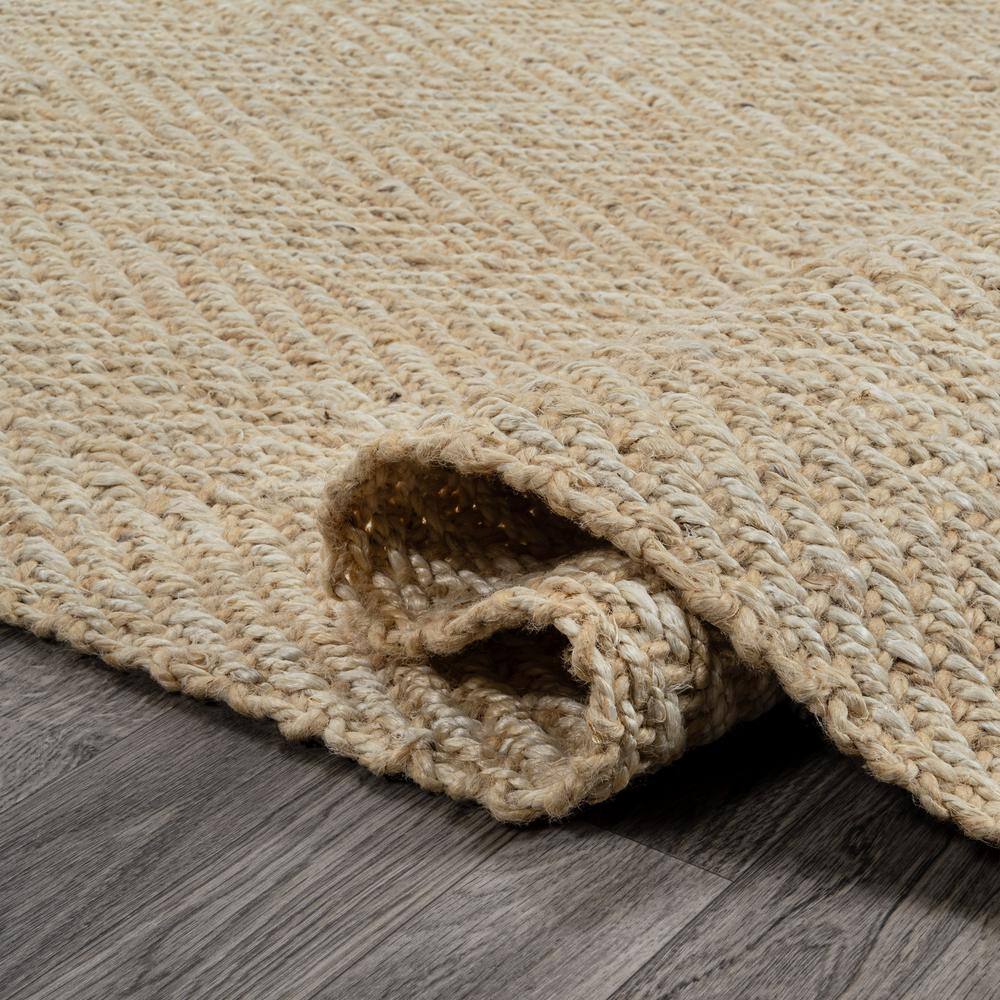 Ivory Chunky Jute Handwoven Herringbone 4' x 6' Area Rug