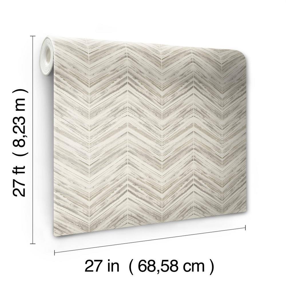 Cream Chevron Pre-pasted Washable Wallpaper Roll