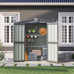 5ft. x 3ft. Dark Gray Metal Shed with Gable Roof 15 sq. ft.