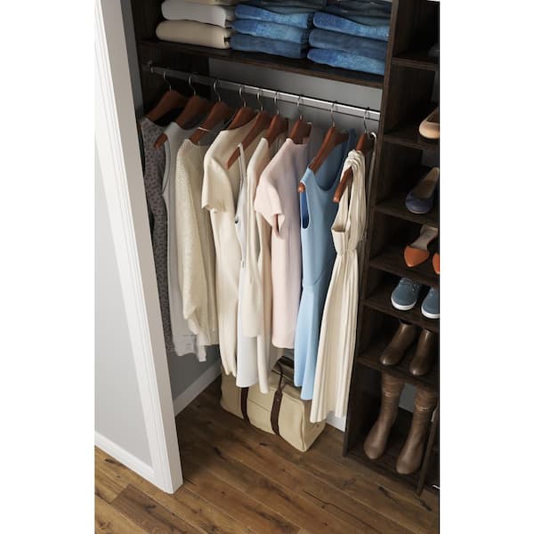 Closet Evolution 84 in. W - 108 in. W Espresso Wood Closet System