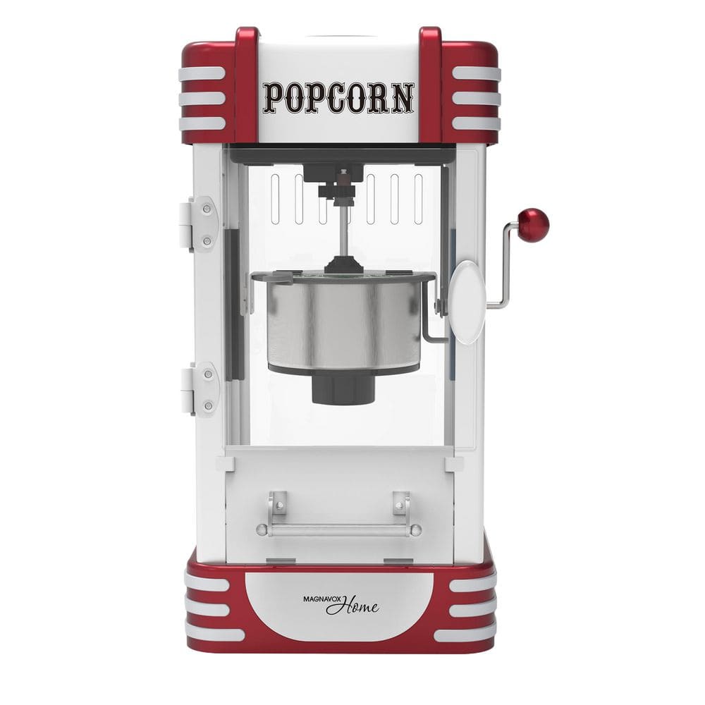 Modex Popcorn Machine Magnavox 2.5 oz. Retro Cinema Style Popcorn Machine with 310-Watt (Red ...