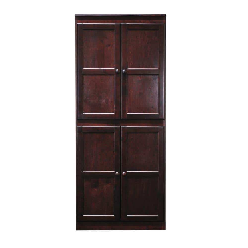 Cherry Finish Adjustable 72" Wood Storage Cabinet