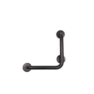 16 in. x 16 in. Left Hand Vertical Angle Grab Bar in Matte Black