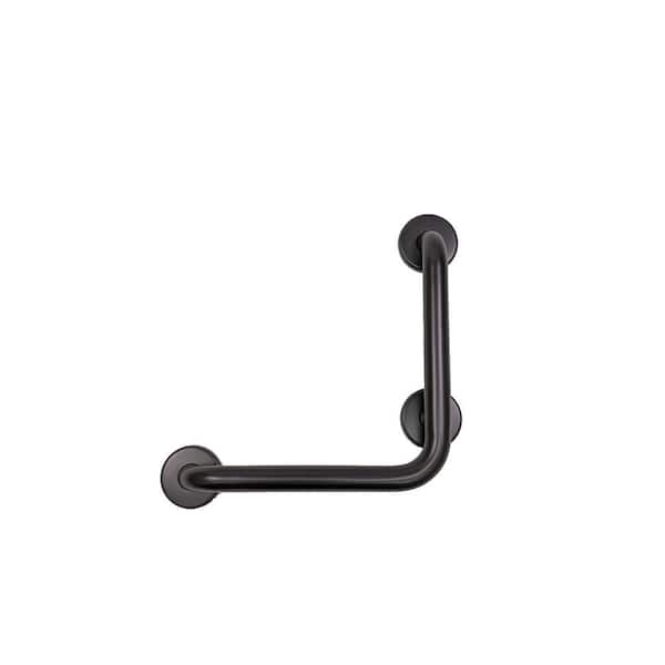 CSI Bathware 16 in. x 16 in. Left Hand Vertical Angle Grab Bar in Matte Black