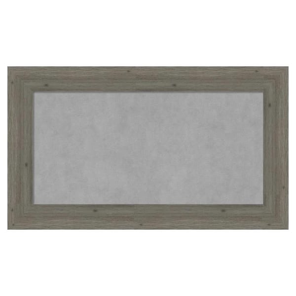 Amanti Art Fencepost Grey Narrow 29 in. x 17 in. Framed Magnetic Board