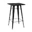 161 Collection Industrial Modern 24 in. Black with Footring Galvanized Steel Indoor/Outdoor Table Square Bar Table