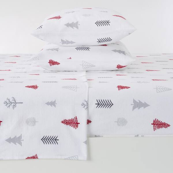 FRESHFOLDS 4-Piece Red Turkish Cotton Queen Premium Winter Bed Sheet Set