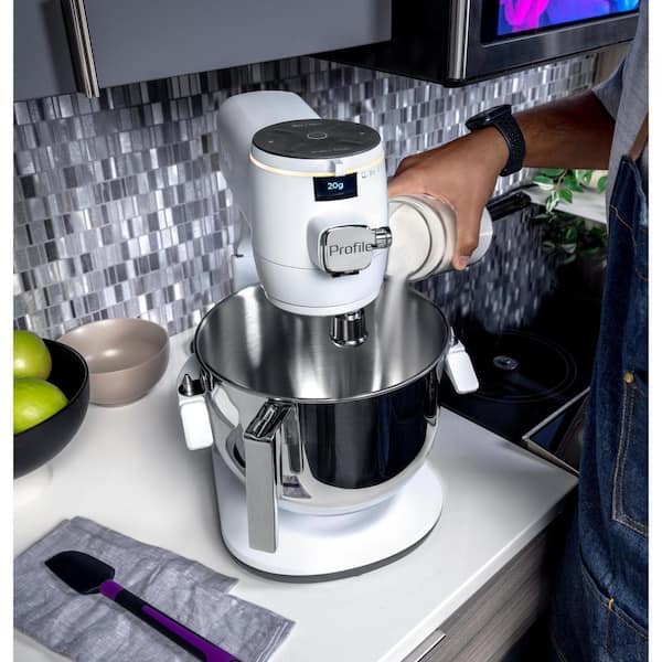 GE 7 Qt. 11-Speed White Stand Mixer w/ Commercial Beater, Dough