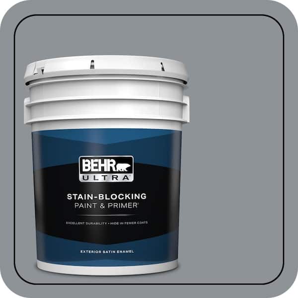 BEHR ULTRA 5 gal. #PPU18-04 Dark Pewter Satin Enamel Exterior Paint & Primer