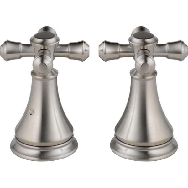 Delta Pair of Cassidy Metal Cross Handles for Roman Tub Faucet in Stainless