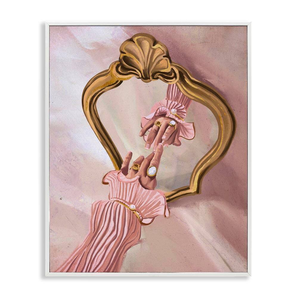 Chic Hand Mirror Reflection by Svetlana Aleynikova White Framed People Giclee Art Print 20 in. x 16 in. price history on PriceWatchPro