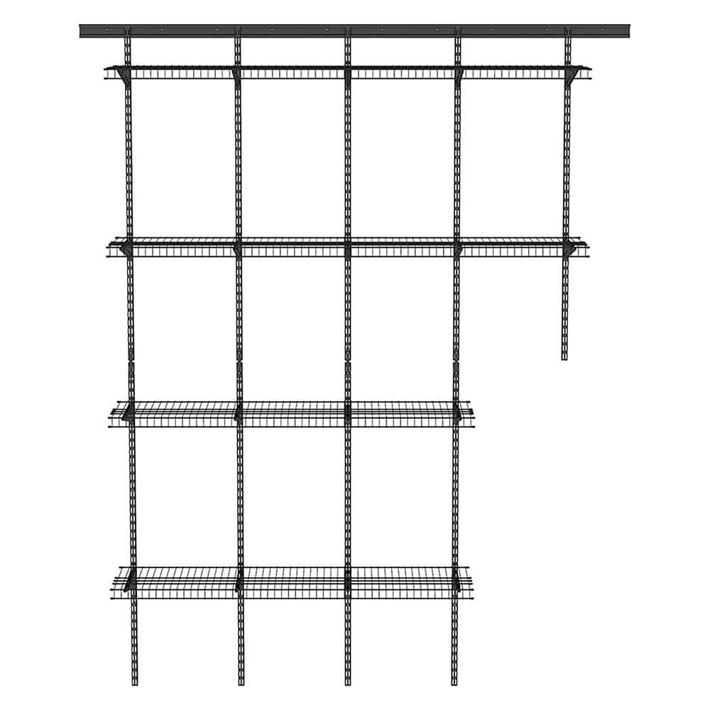 ClosetMaid MaxLoad 80.04 in. W x 16.93 in. D Black 4-Shelf Steel