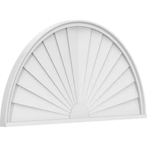 2 in. x 50 in. x 25 in. Half Round Sunburst Architectural Grade PVC Pediment