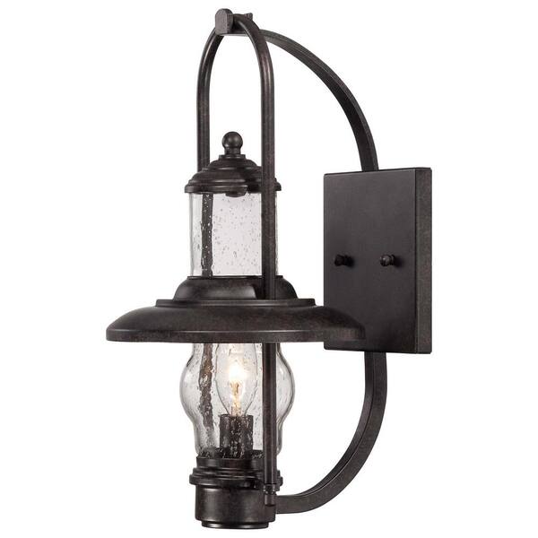 the great outdoors by Minka Lavery Settlers Way 1-Light Textured French Bronze Outdoor Wall Mount