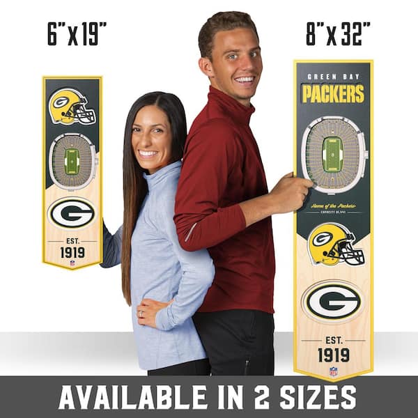 8' x 32' NFL Green Bay Packers 3D Stadium Banner