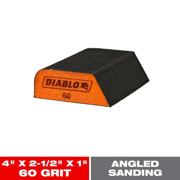 4-1/2 in. x 2-3/4 in. x 1 in. 60 Grit Medium Dual-Edge Sanding Sponge