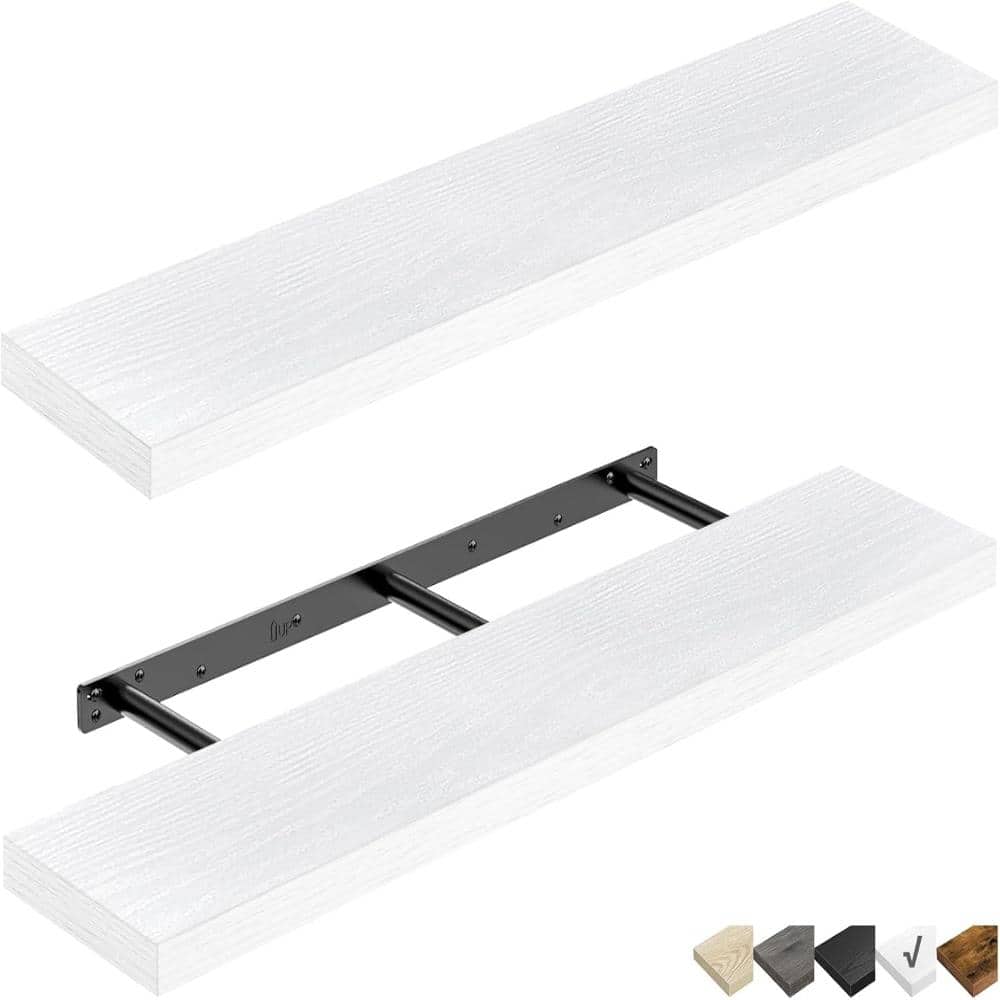 "2-Pack Floating Shelves, 47"" W x 9.3"" D, Heavy-Duty, White" price history on PriceWatchPro