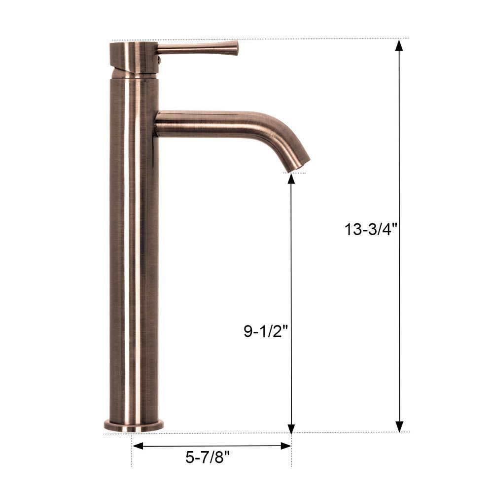 Antique Copper Solid Brass Single-Handle Vessel Sink Faucet