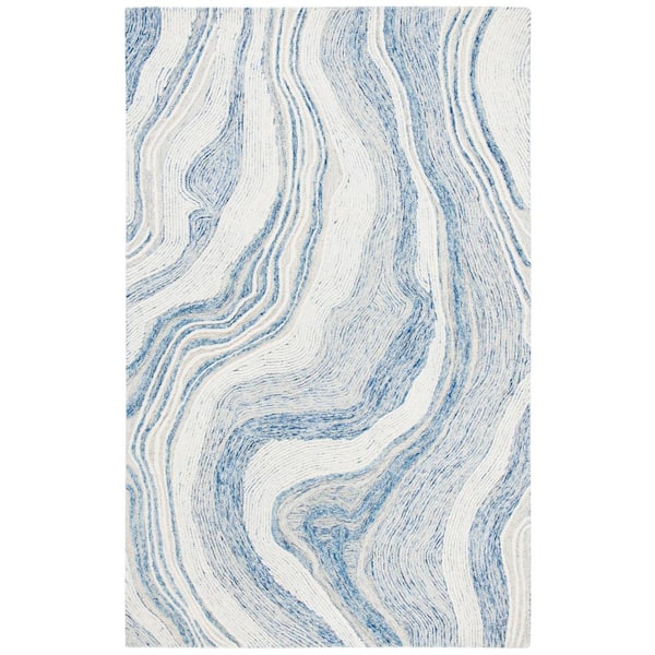 SAFAVIEH Fifth Avenue Blue/Ivory Doormat 3 ft. x 5 ft. Gradient Abstract Area Rug
