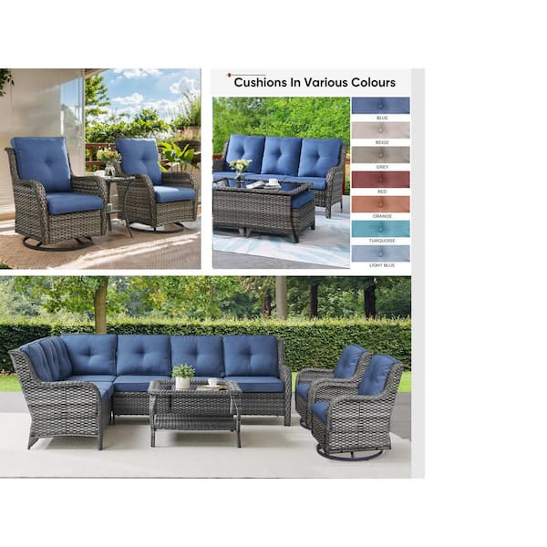 Gymojoy Carolina Gray Square Wicker Outdoor Side Table SS026