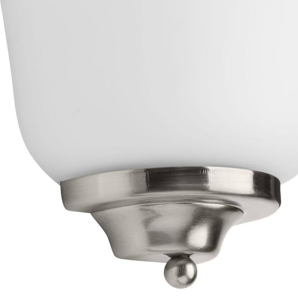 Nickel 10.63" Dimmable LED Wall Sconce with Opal Glass Shade