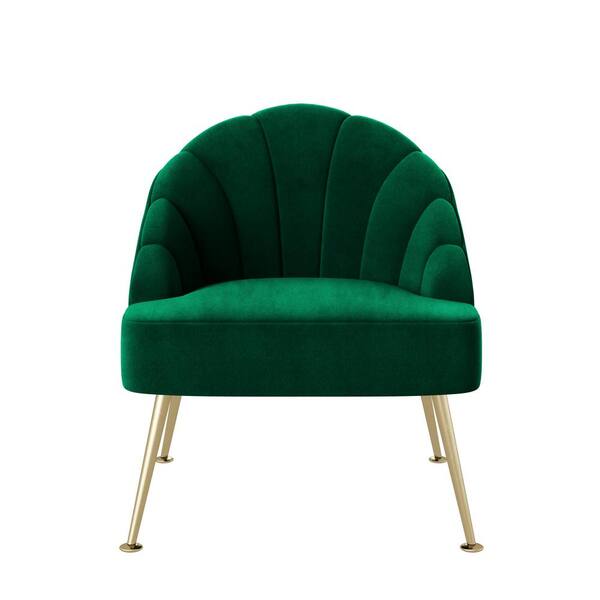 green velvet shell chair