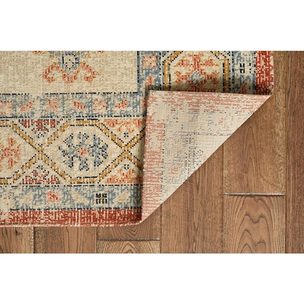 Puissant Zero Lofton Ivory and Rust 3 ft. x 5 ft.