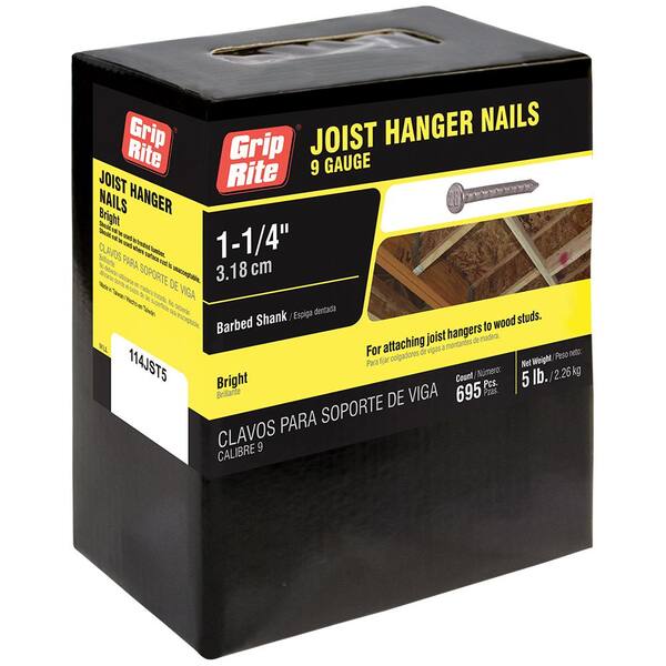 GripRite 9 x 11/4 in. 12Penny Bright Steel Joist Hanger Nails (5 lb