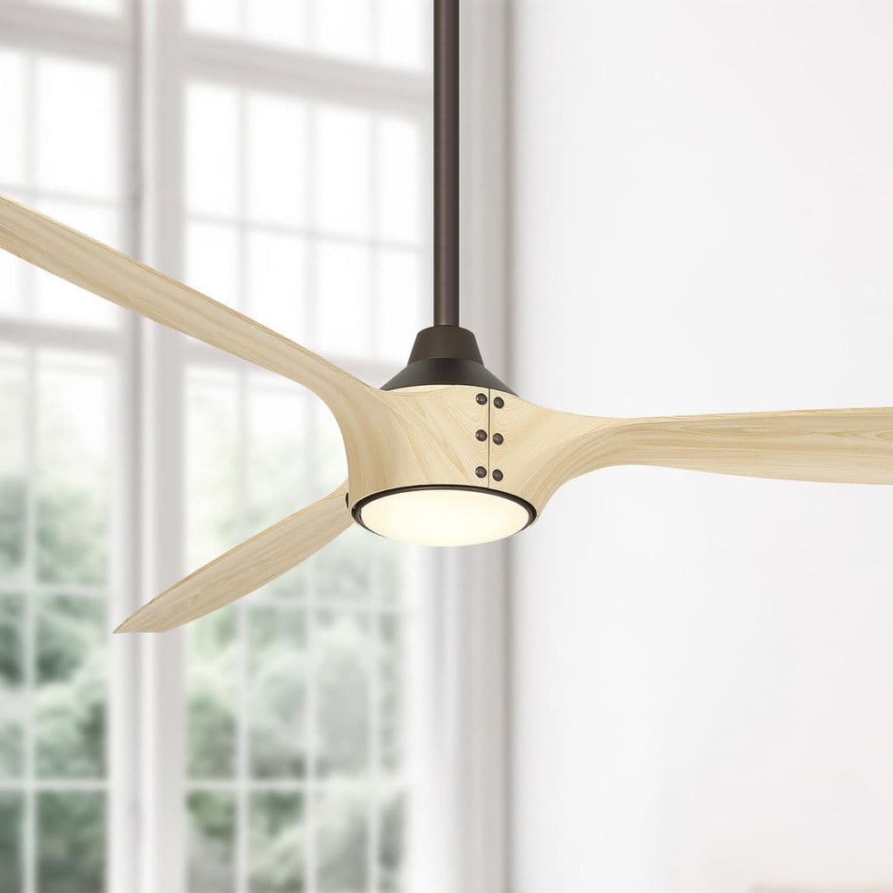 Pierce-65 65 in. Smart Indoor Dark Bronze Low Profile Ceiling Fan with Integrated LED, Remote Control Included price history on PriceWatchPro