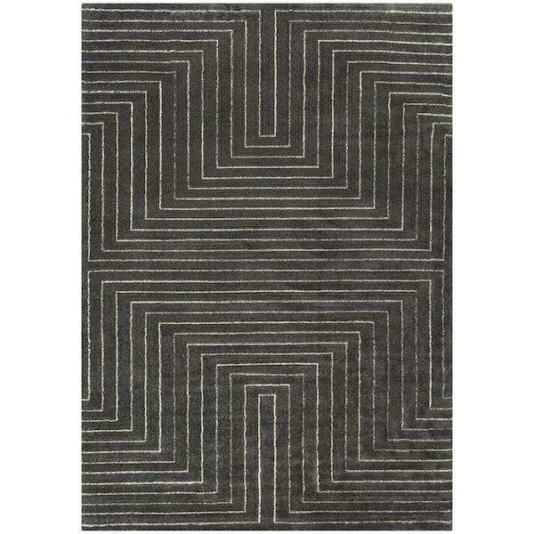 Carmody Charcoal 7 ft. x 9 ft. Modern Stripe Area Rug