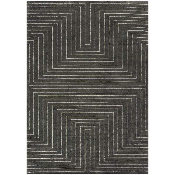 Carmody Charcoal 9 ft. x 12 ft. Geometric Area Rug