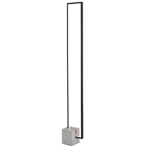 Dainolite Florence 54.75 in. Matte Black 1-Light Standard Floor Lamp