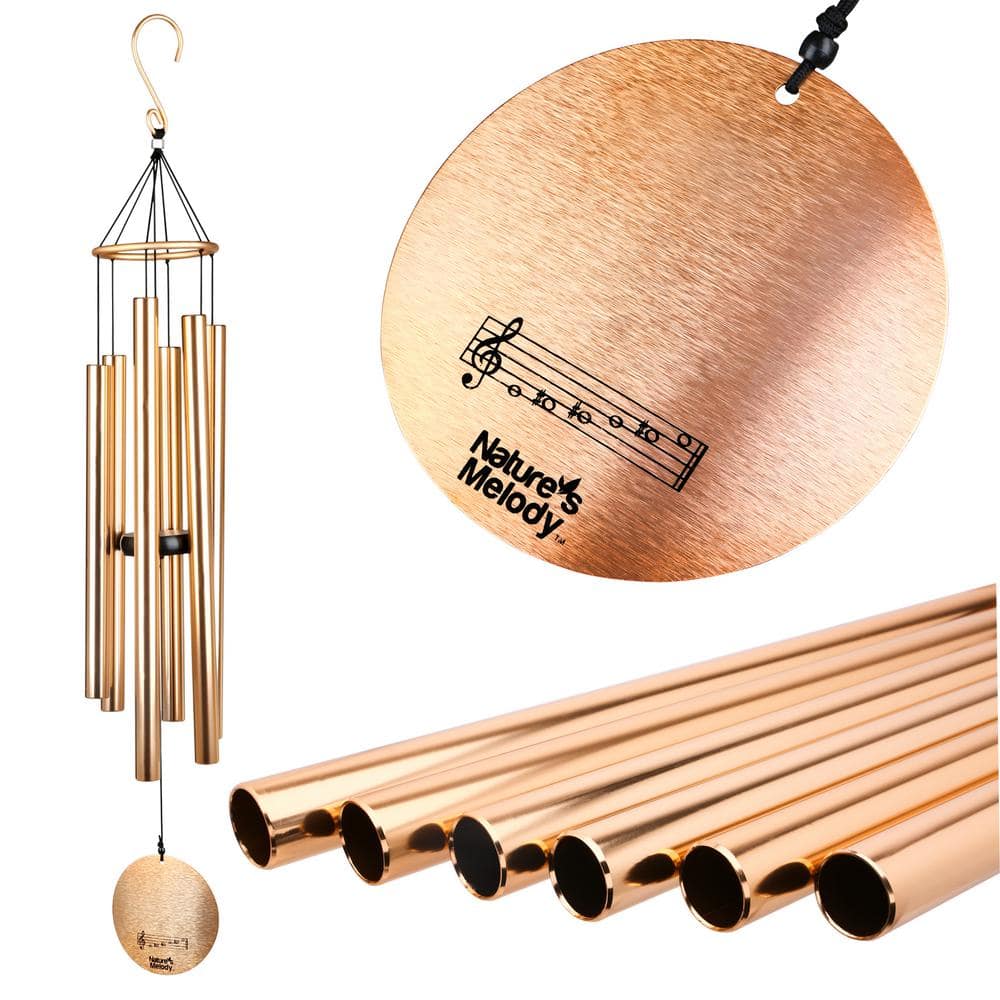 Nature's Melody 36" Rose Gold Aluminum Outdoor Wind Chimes