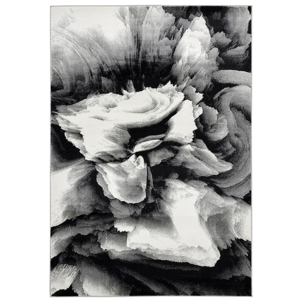 Arto Grey 6 ft. x 9 ft. Abstract Polypropylene Area Rug