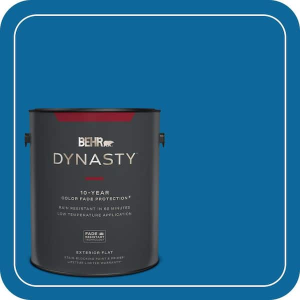 BEHR DYNASTY 1 gal. #MQ4-58 Mondrian Blue Flat Exterior Stain-Blocking Paint & Primer