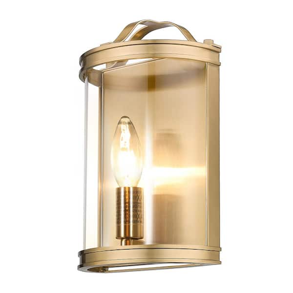 pasentel 6 in. 1-Light Modern Gold Vanity Light with Clear Glass Shade
