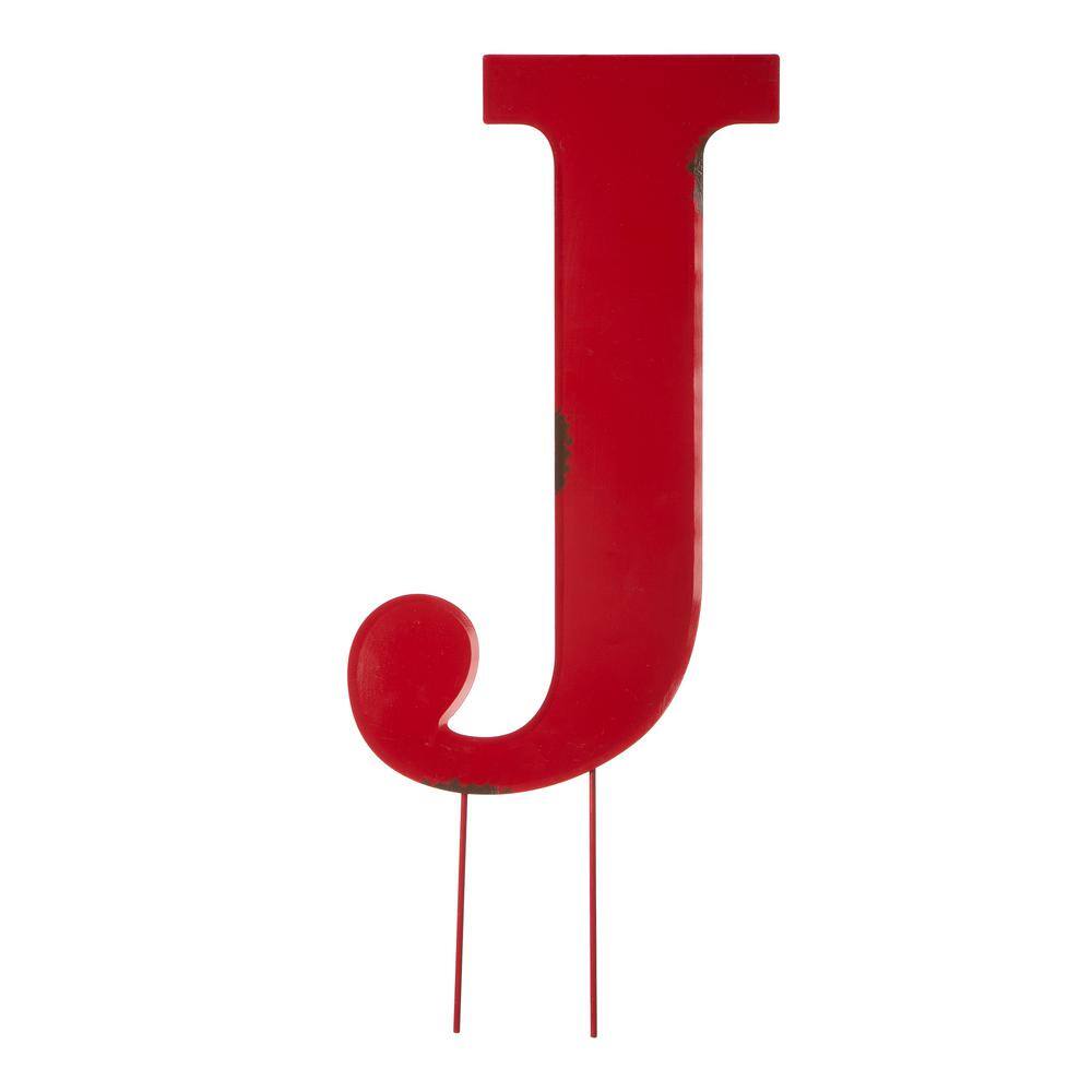 Festive Red and Gold Metal JOY Yard Stake with Angel