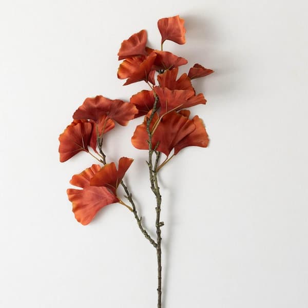 SULLIVANS 28" Artificial Red Fall Gingko Spray