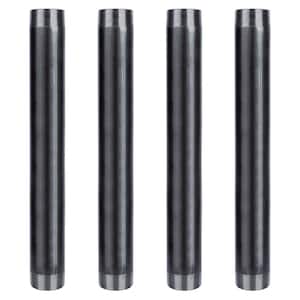 2 in. x 1.5 ft. L Black Industrial Steel Grey Plumbing Pipe (4-Pack)