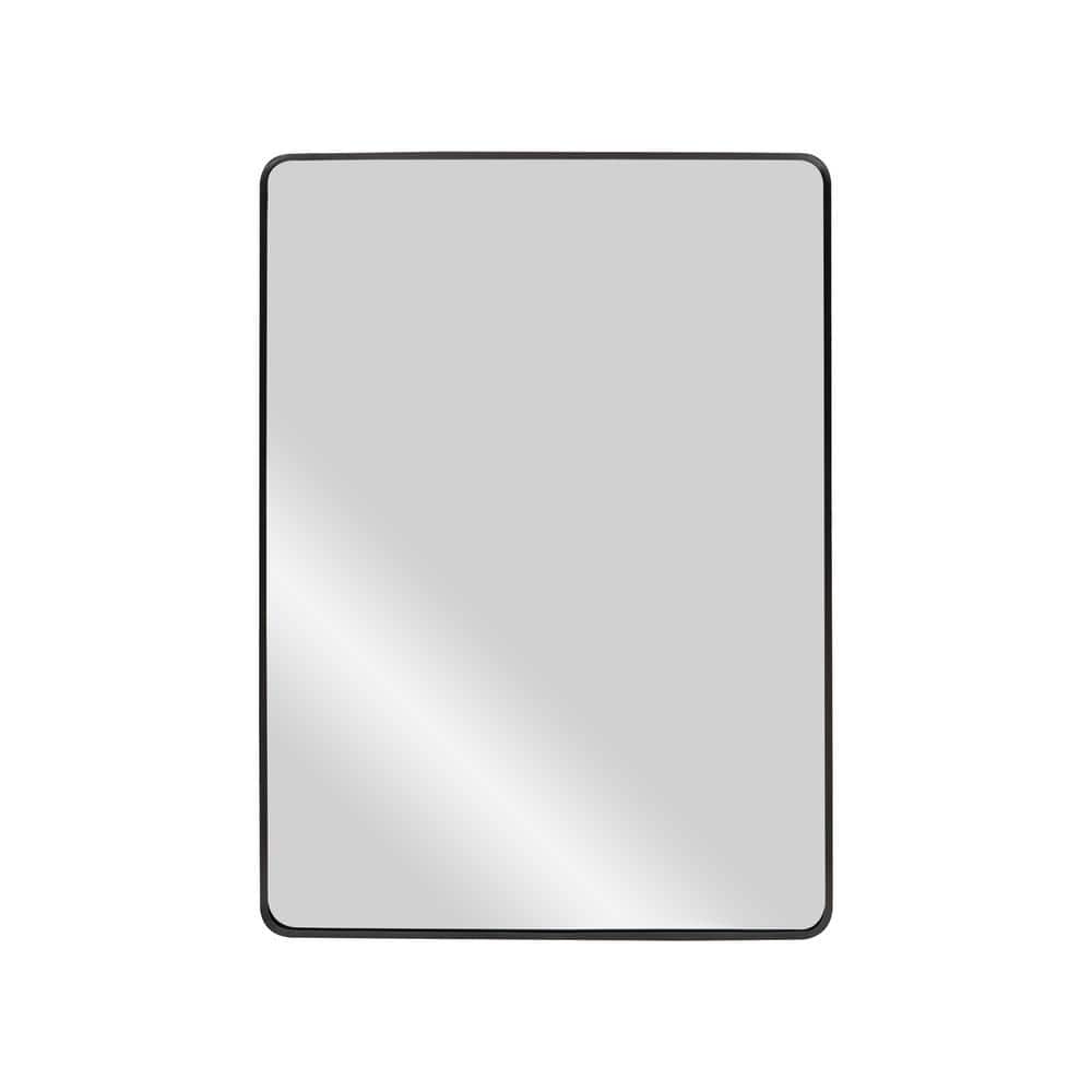 Ryan 24 in. W x 33 in. H Rectangular Stainless Steel Framed Wall Bathroom Vanity Mirror in Matte Black price history on PriceWatchPro