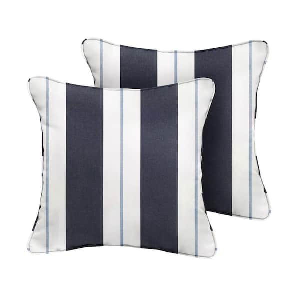 SORRA HOME Sunbrella Relate Harbor Square Indoor/Outdoor Corded Throw Pillow (2-Pack)
