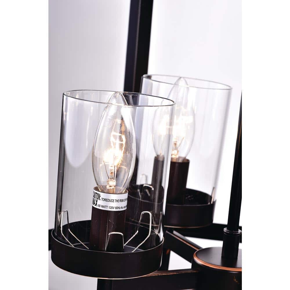 Oil Rubbed Bronze 4-Light Hexagon Cage Chandelier